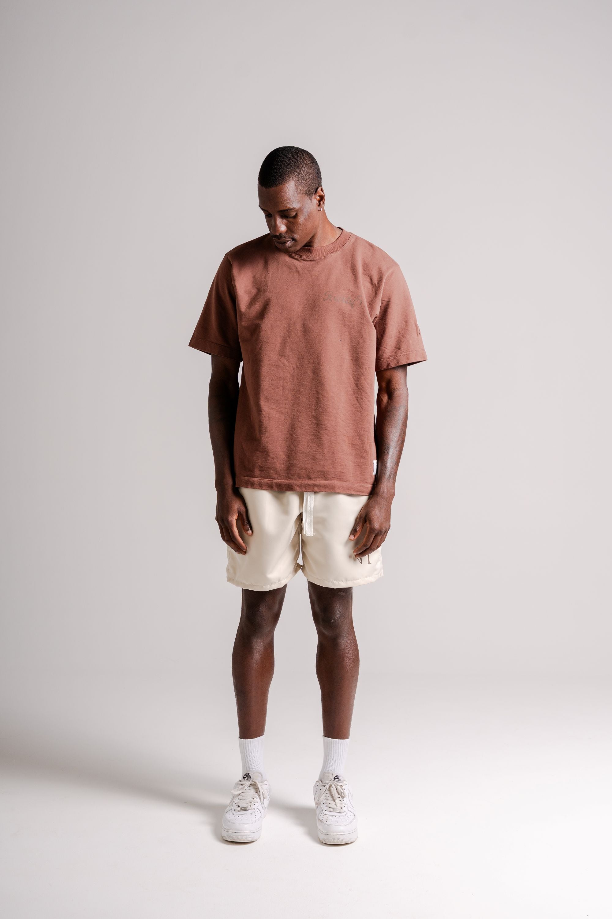 Logo Cream Basic Shorts