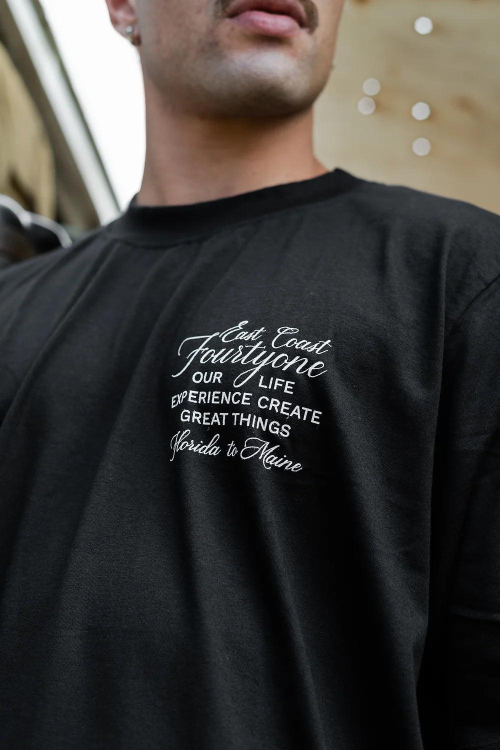 Life Experience Black Tee - fourtyone